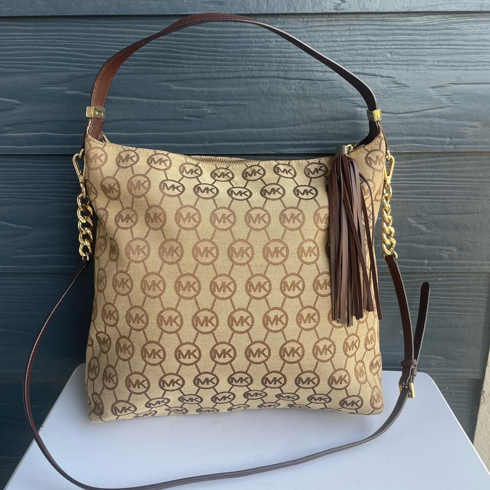 MICHAEL KORS Signature Chain Hobo Shoulder Bag Tote Satchel Fulton Selma Bedford